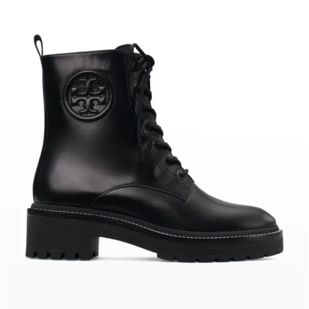 Tory Burch Miller Zip Lug-Sole Combat Booties